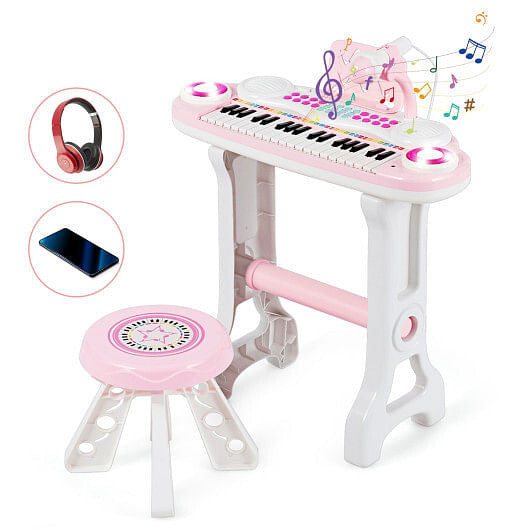 37-key Kids Electronic Piano Keyboard Playset-Pink